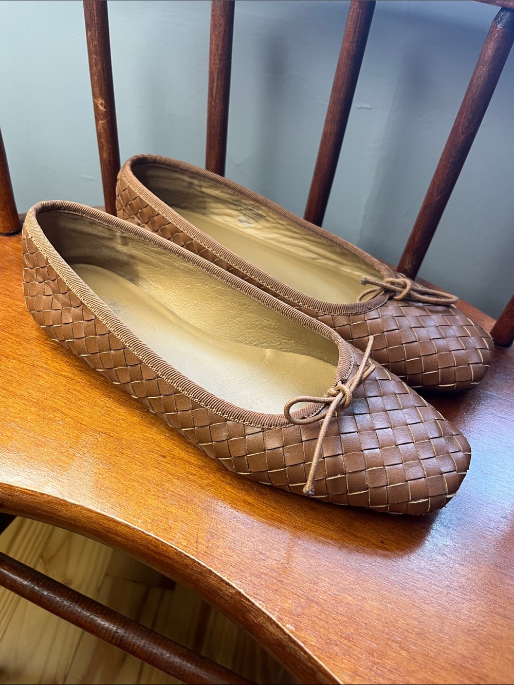 Madewell The Anelise Ballet Flat Warm Coffee Brown Leather Size 7.5 EUC